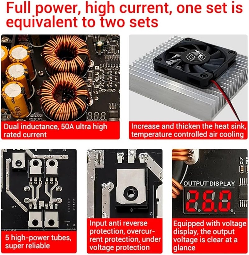 1200 واط 50 أمبير وحدة إمداد طاقة تيار مستمر 10-30 فولت إلى 50 فولت محول رفع جهد قابل للتعديل - Image 2